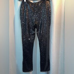 Retro 70s Sequin Pants with Side Zipper - NWT
